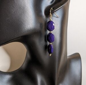 Gennaro Purple‎ Jeweled Dangle Earrings